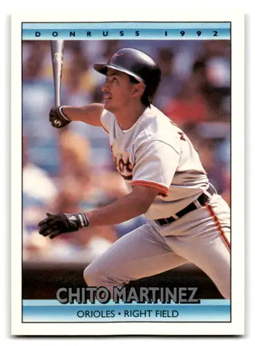 Chito Martinez baseball card with original gloss from 1992 Donruss mint Orioles collection