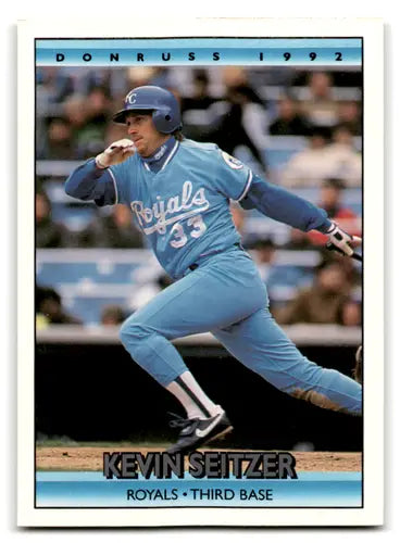 Original gloss Kevin Seitzer baseball card from 1992 Donruss featuring mint Royals ID 67130