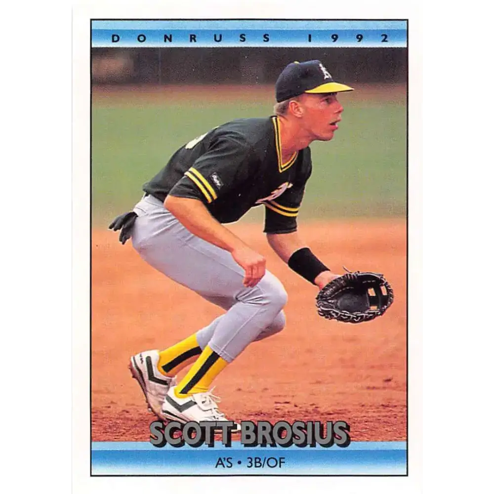 1992 Donruss #591 Scott Brosius NM-MT RC Rookie Oakland Athletics Baseball Card - Baseball Card Single