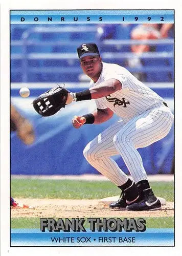 Original gloss Frank Thomas baseball card from 1992 Donruss #592 featuring White Sox