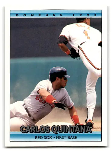 Original gloss baseball card featuring Carlos Quintana of the Mint Red Sox team
