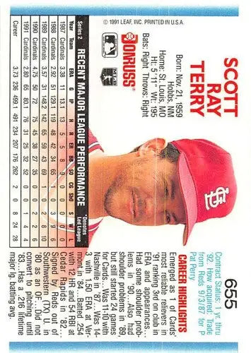 1992 Donruss #655 Scott Terry NM-MT Cardinals ID:73102 - Baseball Card Single