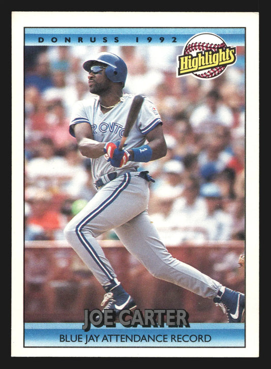 1992 Donruss #677 Joe Carter Blue Jays Attendance Record Highlight