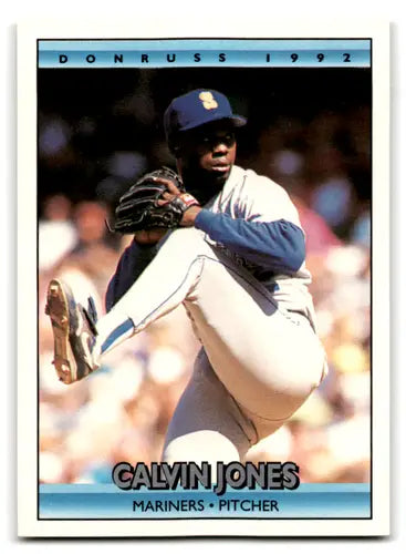 Original gloss 1992 Donruss Calvin Jones rookie Mariners baseball card near mint NM