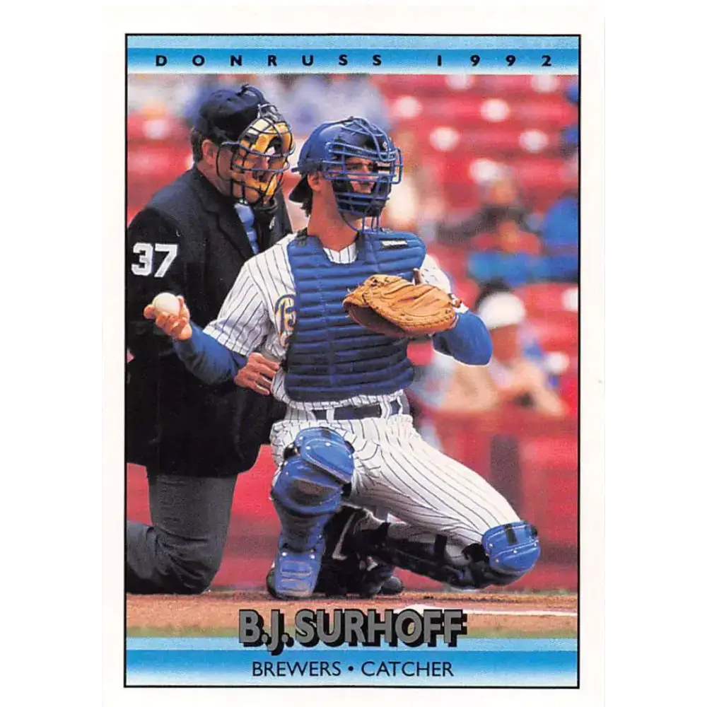 1992 Donruss #70 B.J. Surhoff NM-MT Milwaukee Brewers Baseball Card - Baseball Card Single
