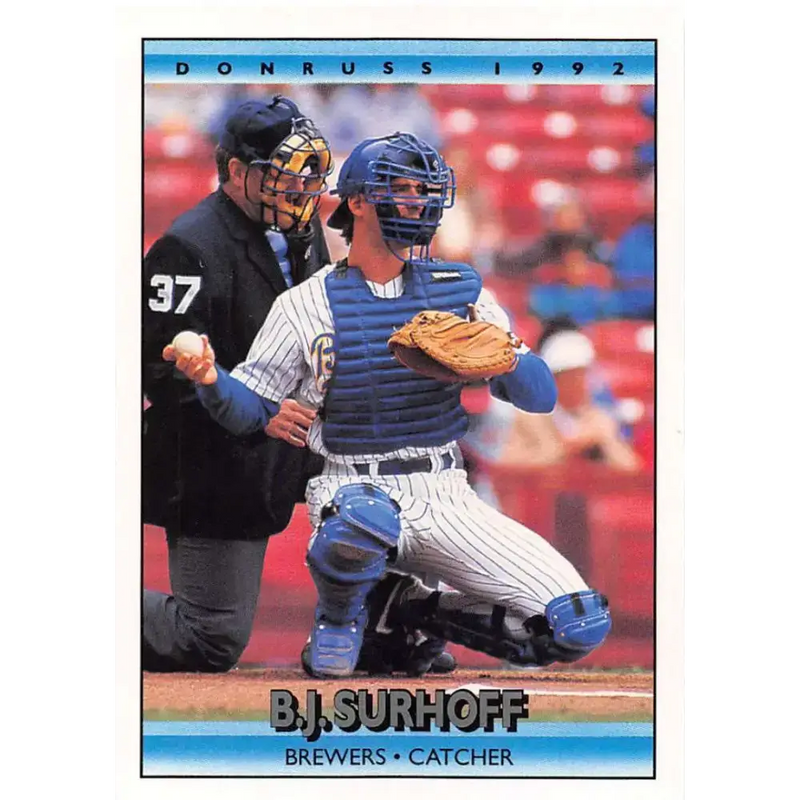 1992 Donruss #70 B.J. Surhoff NM-MT Milwaukee Brewers Baseball Card - Baseball Card Single