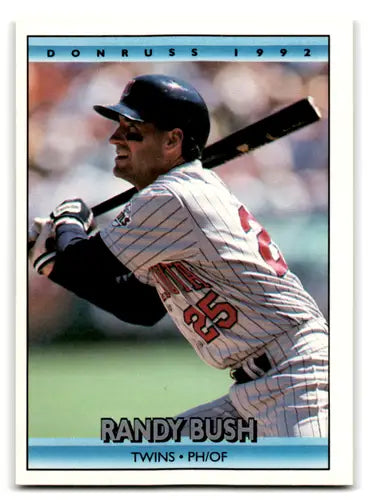 Original gloss Randy Bush baseball card from 1992 Donruss Twins NM near mint condition