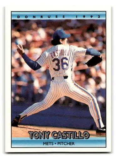 Original gloss Tony Castillo baseball card 1992 Donruss NM Near Mint Mets ID 71634
