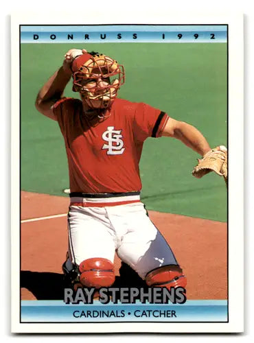 Original gloss Ray Stephens baseball card 1992 Donruss mint cardinals ID:67086
