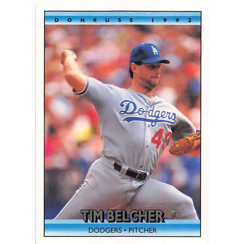 1992 Donruss #78 Tim Belcher NM-MT Los Angeles Dodgers Baseball Card - Baseball Card Single