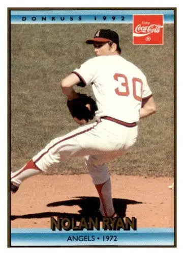 Original gloss Nolan Ryan baseball card featuring California Angels from 1992 Donruss