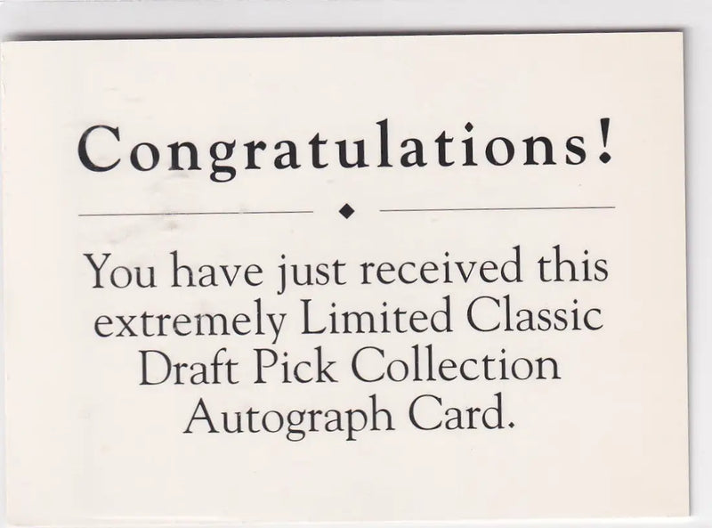 1992 DRAFT PICK #1B DAVID MCCARTY AUTO 2174/2450 TTM- BOSTON RED SOX - Baseball Card Single