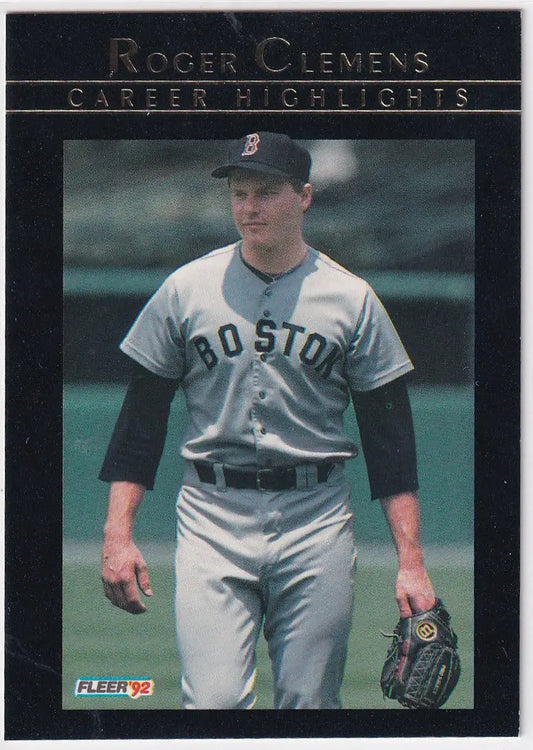 1992 FLEER #1 ROGER CLEMENS CAREER HIGHLIGHTS- BOSTON RED SOX - Baseball Card Single