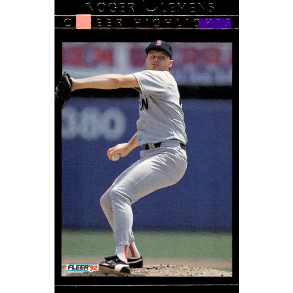 1992 Fleer #10 Roger Clemens EX/NM Boston Red Sox Baseball Card - Baseball Card Single