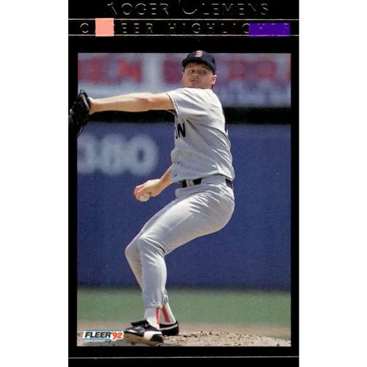 1992 Fleer #10 Roger Clemens EX/NM Boston Red Sox Baseball Card - Baseball Card Single