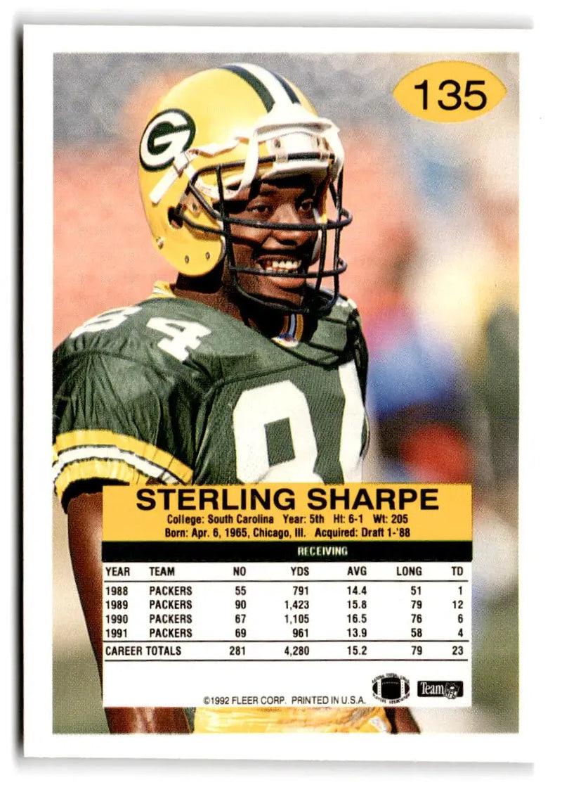 1992 Fleer #135 Sterling Sharpe - Football Card Single
