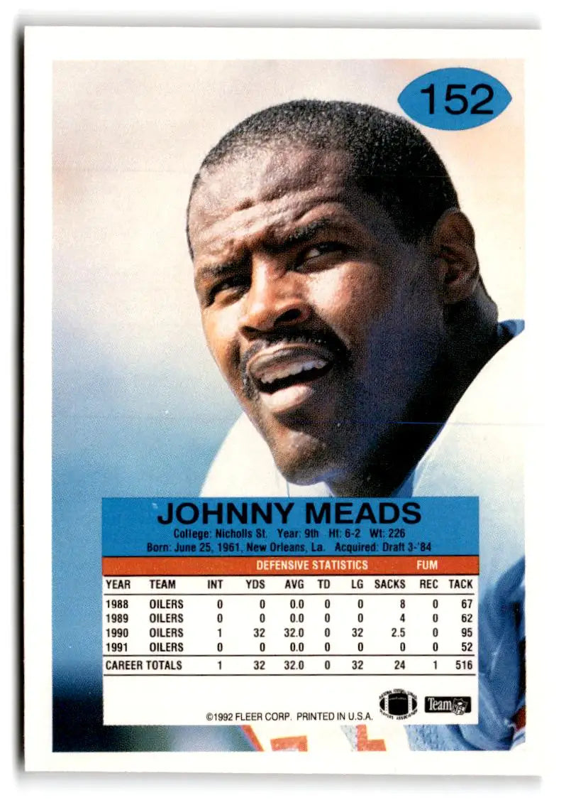1992 Fleer #152 Johnny Meads - Football Card Single