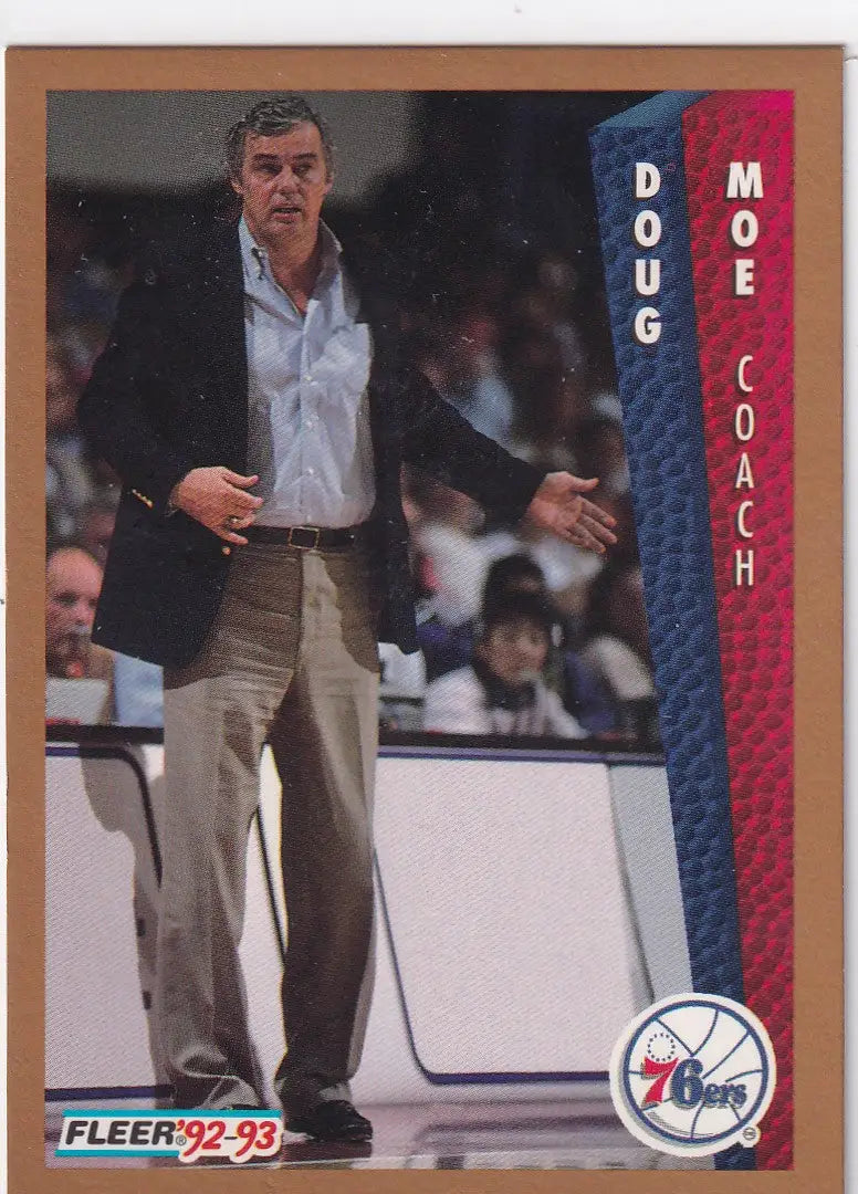 1992 FLEER #173 DOUG MOE COACH- PHILADELPHIA 76ERS - Basketball Card Single