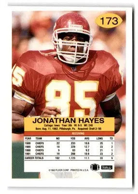 1992 Fleer #173 Jonathan Hayes - Football Card Single