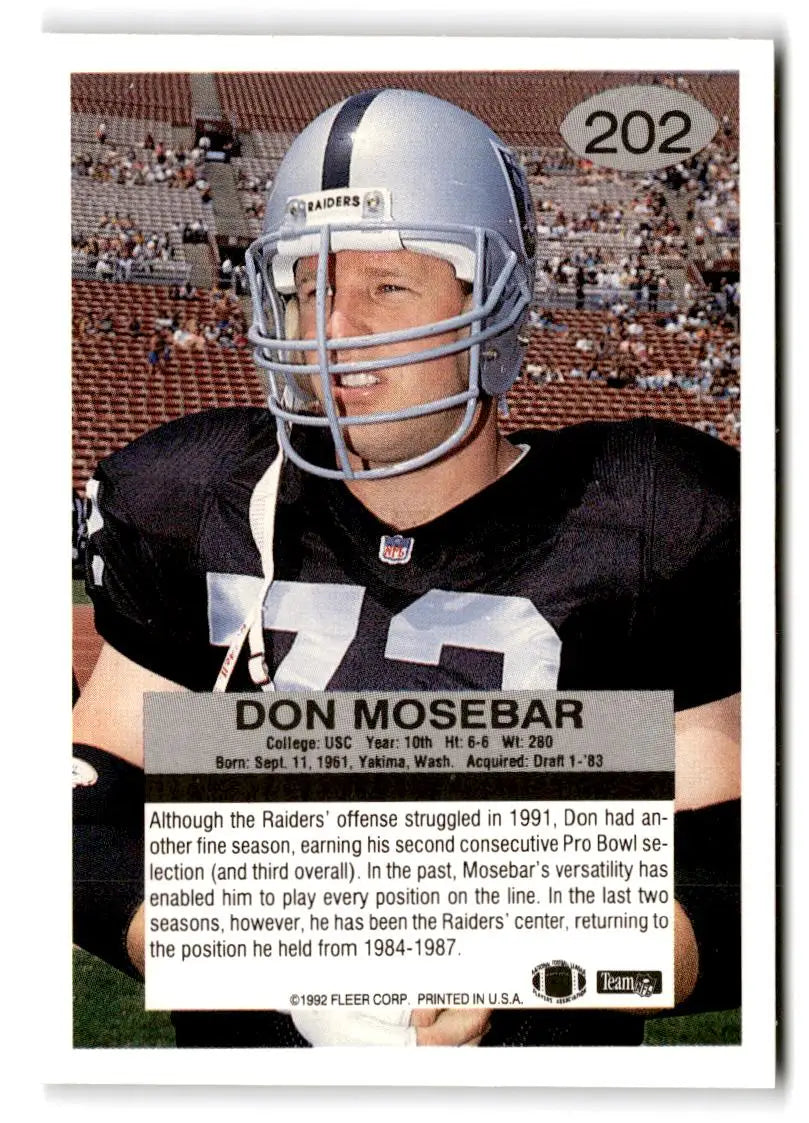 1992 Fleer #202 Don Mosebar - Football Card Single