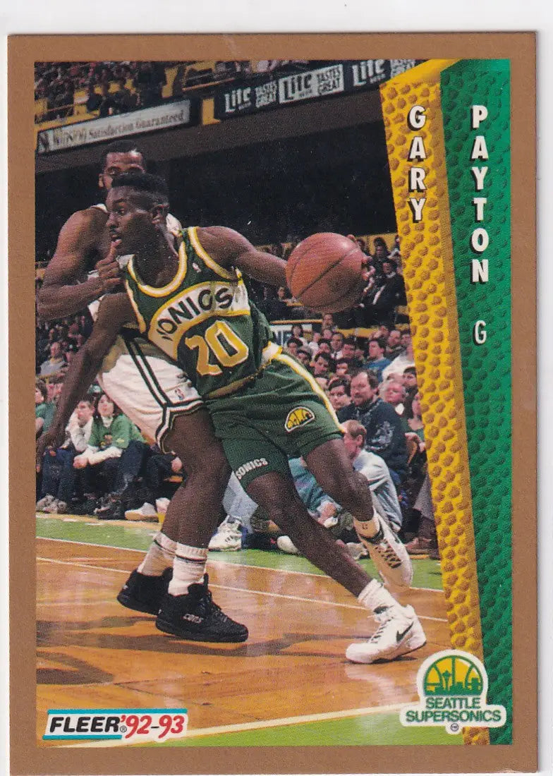 1992 FLEER #216 GARY PAYTON- SEATTLE SUPER SONICS - Basketball Card Single