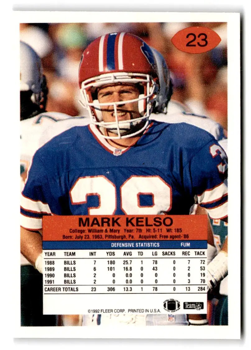 1992 Fleer #23 Mark Kelso - Football Card Single