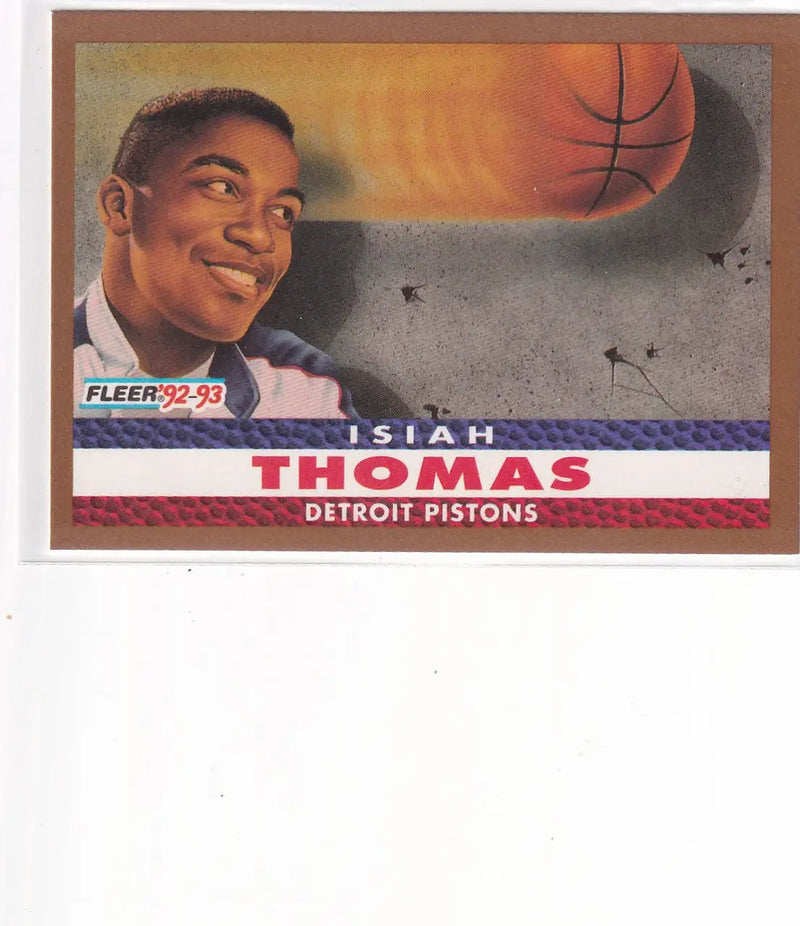 1992 FLEER #255 ISIAH THOMAS QUICKNESS- DETROIT PISTONS - Basketball Card Single