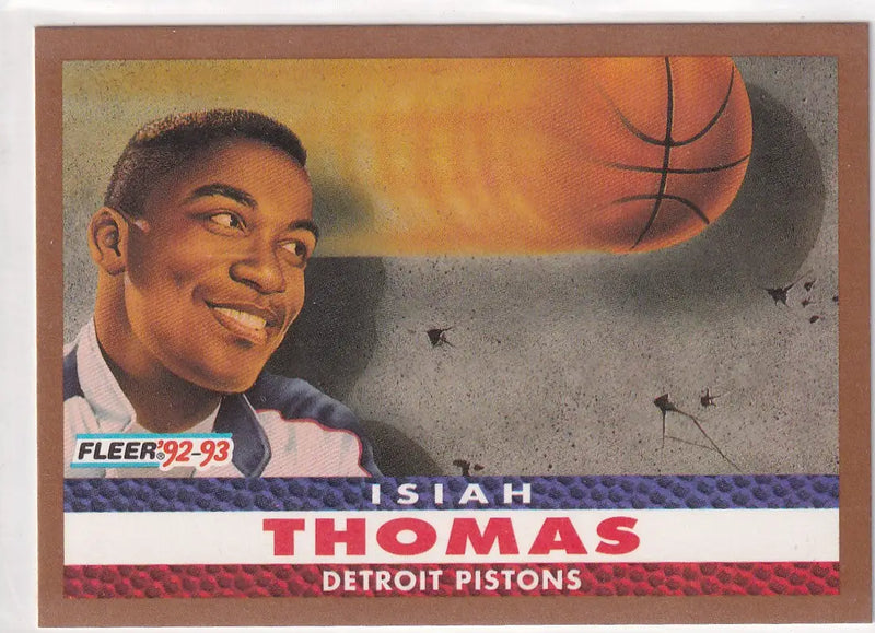 1992 FLEER #255 ISIAH THOMAS QUICKNESS- DETROIT PISTONS - Basketball Card Single