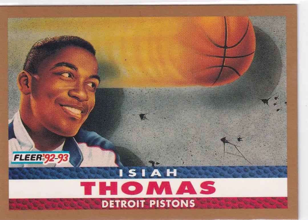 1992 FLEER #255 ISIAH THOMAS QUICKNESS USA- DETROIT PISTONS - Basketball Card Single