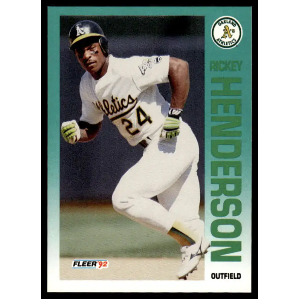 1992 Fleer #258 Rickey Henderson NM-MT Oakland Athletics Baseball Card - Baseball Card Single