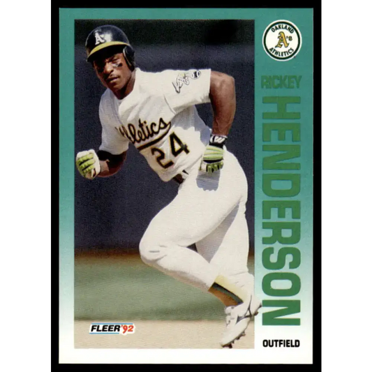 1992 Fleer #258 Rickey Henderson NM-MT Oakland Athletics Baseball Card - Baseball Card Single