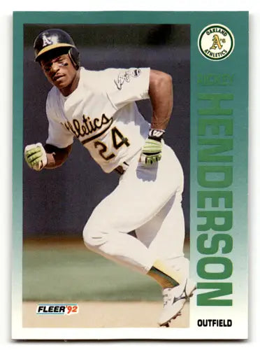1992 Fleer #258 Rickey Henderson NM Near Mint Athletics ID:63362 - Baseball Card Single