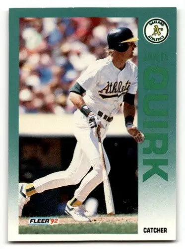 Vintage 1992 Fleer Jamie Quirk Oakland Athletics baseball card with original gloss