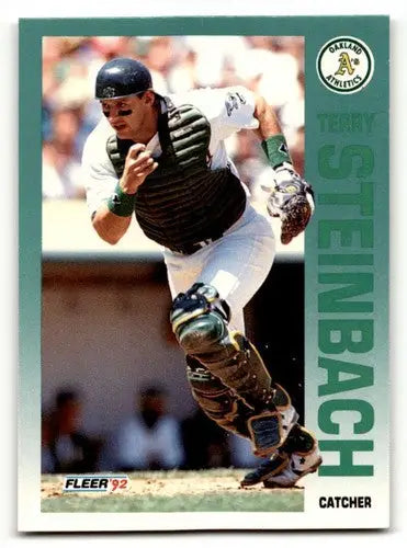 Original gloss 1992 Fleer #267 Terry Steinbach Oakland Athletics baseball card