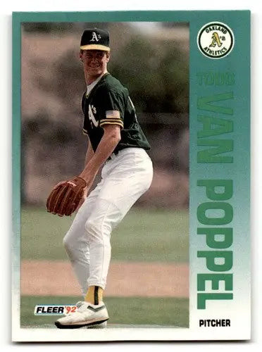 Original gloss Todd Van Poppel baseball card featuring Evan Poppel from Oakland Athletics