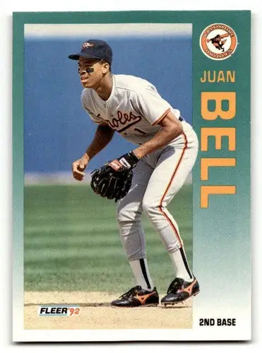 Juan Bell Baltimore Orioles baseball card from 1992 Fleer NM near mint ID 56104