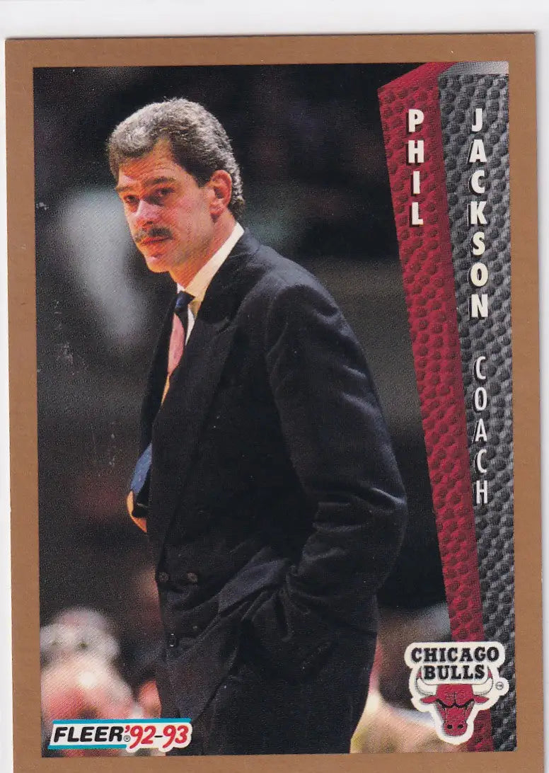 1992 FLEER #31 PHIL JACKSON- CHICAGO BULLS - Basketball Card Single