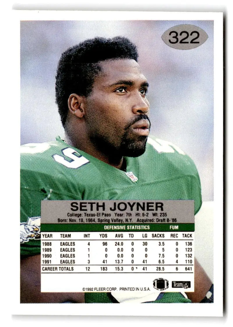 1992 Fleer #322 Seth Joyner - Football Card Single