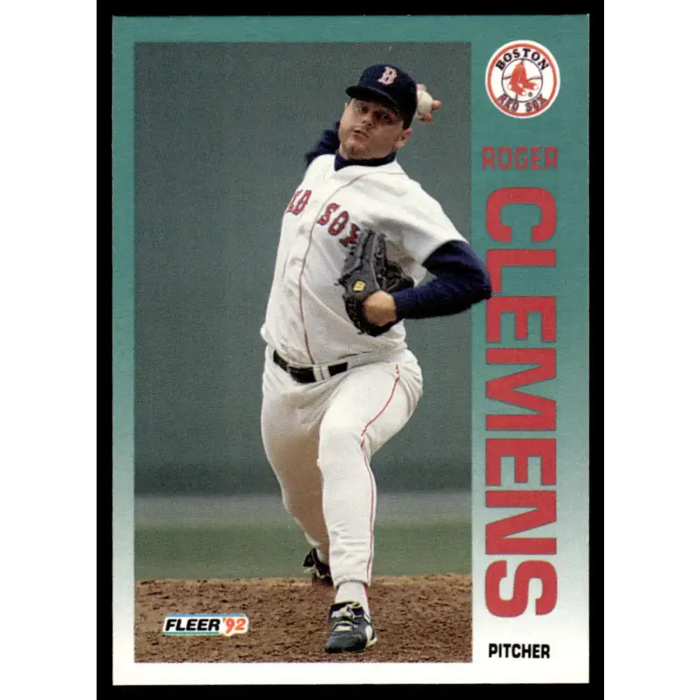 1992 Fleer #37 Roger Clemens EX/NM Boston Red Sox Baseball Card - Baseball Card Single