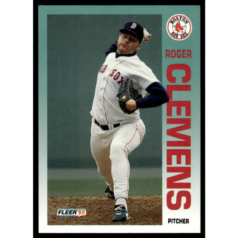 1992 Fleer #37 Roger Clemens EX/NM Boston Red Sox Baseball Card - Baseball Card Single
