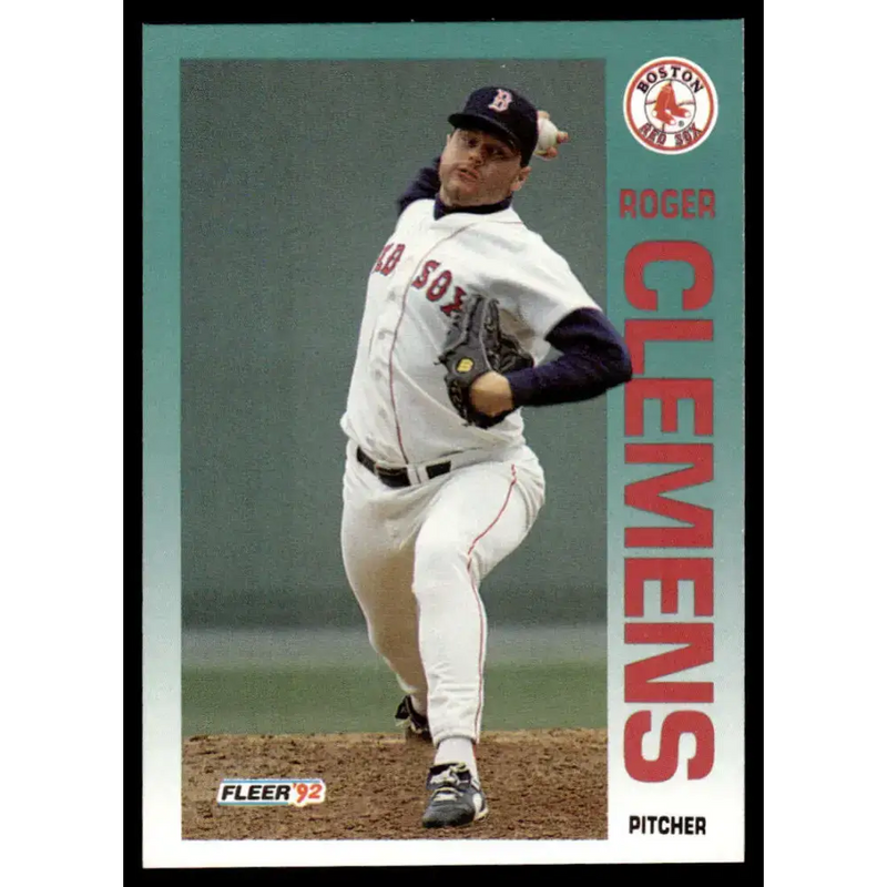 1992 Fleer #37 Roger Clemens EX/NM Boston Red Sox Baseball Card - Baseball Card Single