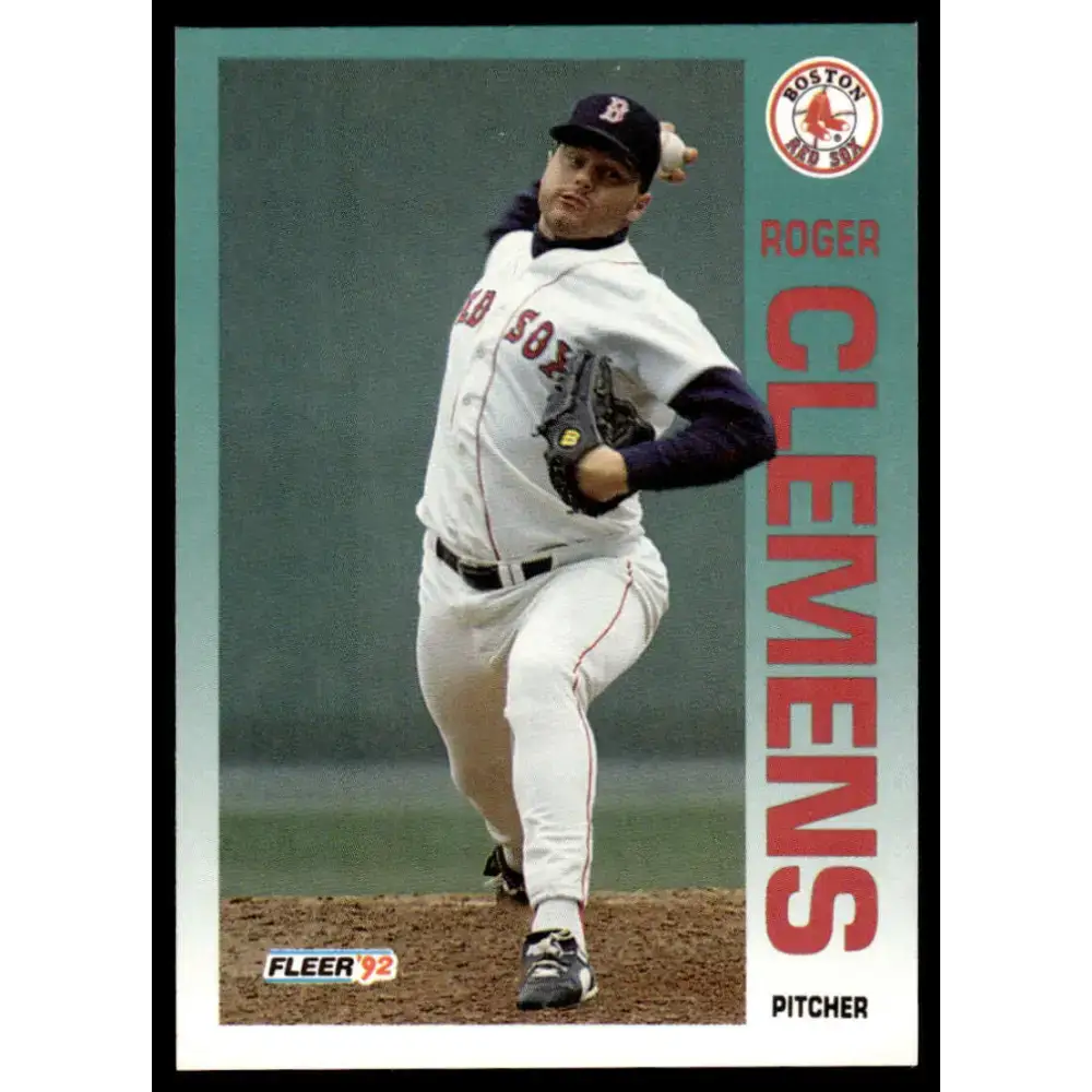 1992 Fleer #37 Roger Clemens EX/NM Boston Red Sox Baseball Card - Baseball Card Single