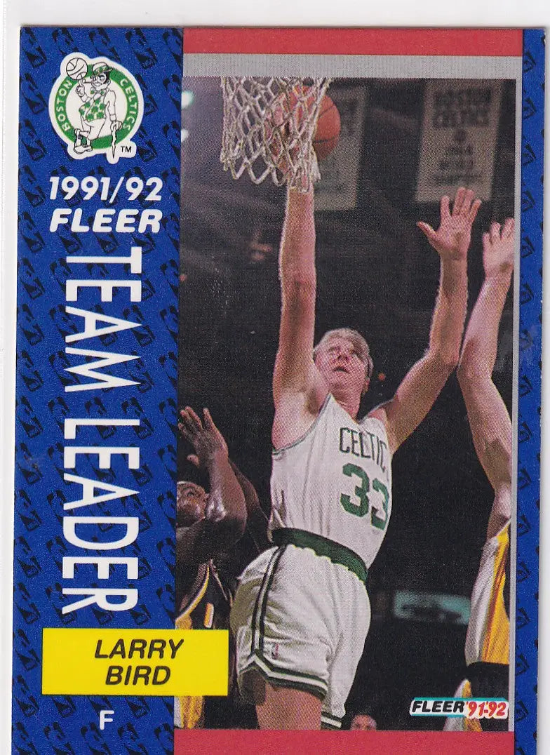 1992 FLEER #373 LARRY BIRD TEAM LEADERS- BOSTON CELTICS - Basketball Card Single
