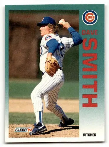 Original gloss Dave Smith Chicago Cubs baseball card from 1992 Fleer NM near mint
