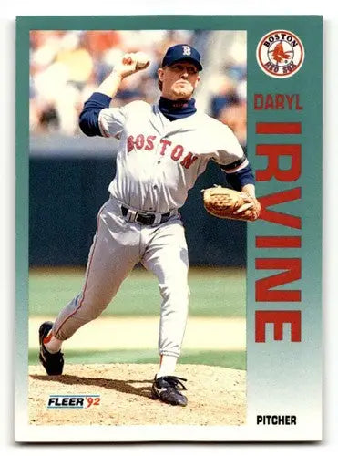 Original gloss Daryl Irvine Boston baseball card from 1992 Fleer #41 Irvine Boston Red