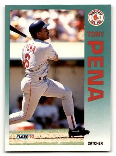 Original gloss Tony Pena Boston baseball card from 1992 Fleer #43 Pena Boston Red Sox