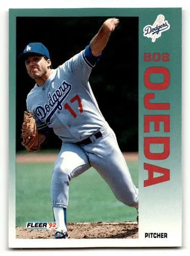 Original gloss Bob Ojeda Los Angeles Dodgers baseball card from 1992 Fleer NM near ID 56064