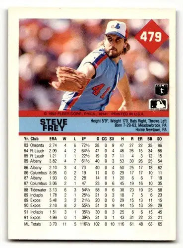 1992 Fleer #479 Steve Frey Montreal Expos Baseball Cards NM Near Min ID:64352 - Baseball Card Single