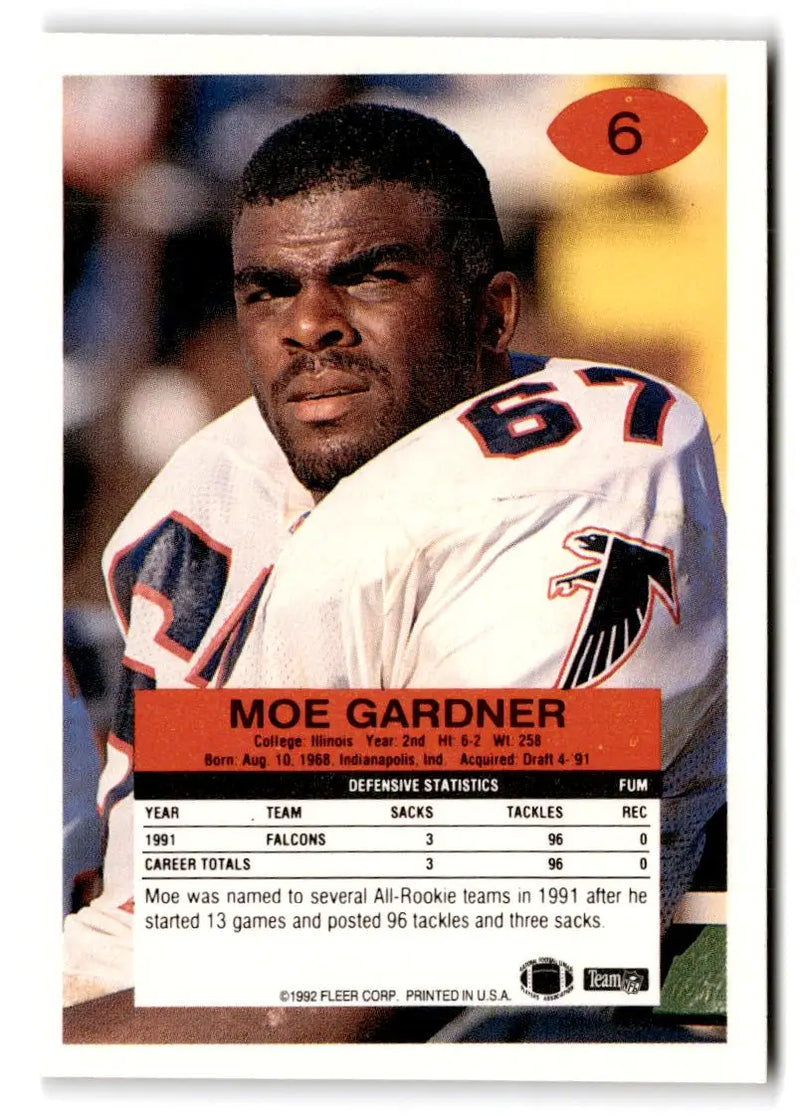 1992 Fleer #6 Moe Gardner - Football Card Single