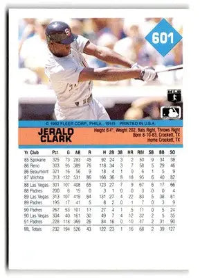 1992 Fleer #601 Jerald Clark - Baseball Card Single